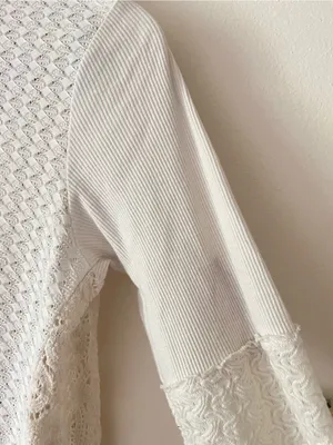 Aratta Silent Journey Shawl Thermal Lace Crochet Open Waterfall Cardigan Small thumbnail 7