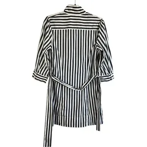 Antilia‎ Femme Striped Ruffle Front Shirtdress Black White Small thumbnail 3