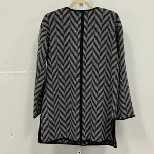 Talbots Women's Grey Black Chevron Wool Blend Longline Cardigan Coat Jacket XS‎ thumbnail 2