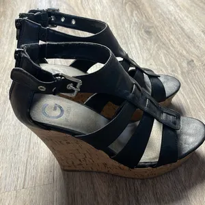 G by Guess Caged Wedge Sand Size 10 Medium thumbnail 9