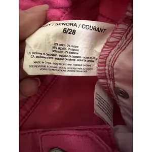 Vintage America Blues Boho Crop Hot Pink Jeans Size 6/28 Magenta Cuffed‎ Denim thumbnail 10