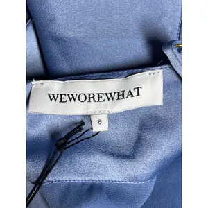 NEW WeWoreWhat Blue Satin Sleeveless Cowl Neck Cami Camisole Tank Slip Dress XL thumbnail 4