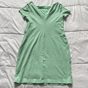 Banana Republic Womens Size 6‎ Dress Short Sleeve Green Stretch Knit Square Neck thumbnail 6
