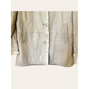 Vintage Beige Faux Suede Coat Size L thumbnail 3