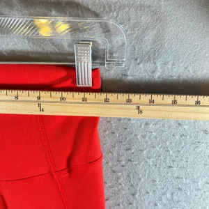 1093 | Wilo The Label Ribbed High Waisted Ruched Athletic Leggings‎ Red Womens S thumbnail 3
