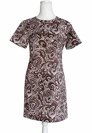 Michael‎ Kors Paisley Print Dress Women’s Size XS Short Sleeve A-Line Poly Crepe thumbnail 1