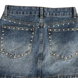 Cali 1850 Denim Mini Skirt with Studded Details thumbnail 11