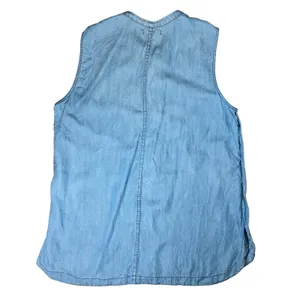 J.Crew‎ Womens Blue Lyocell Chambray Sleeveless Henley Shell Top B8766 Size 6 thumbnail 2