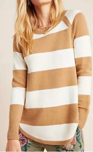 Anthropologie Rebekah Tunic Sweater Woman’s M Striped Sweater Medium thumbnail 1