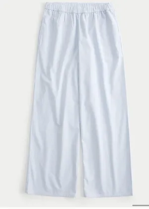 Hollister poplin wide leg sleep blue and white pj pants size small. NWOT! thumbnail 5