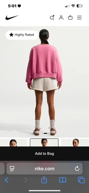Pink Nike Women's Over-Oversized Crew-Neck Sweatshirt thumbnail 5