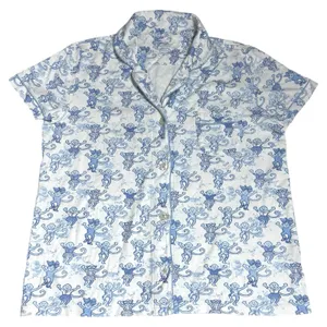 Roller‎ Rabbit x Love Shack Fancy Monkey Polo Pajamas Blue Cozy Novelty Fun M thumbnail 3