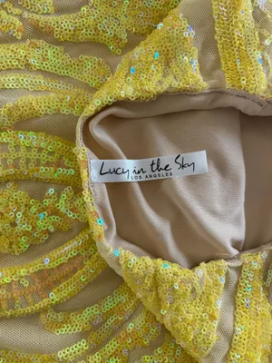 Lucy in the Sky Yellow Sequin Dress Backless thumbnail 5