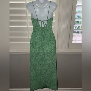 Zara Printed Corsetry-Inspired Dress Green White Leopard Cheetah Size XS thumbnail 6