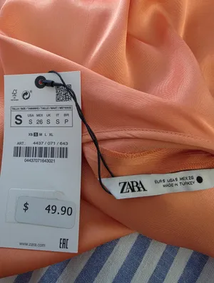 NEW ZARA Maxi Dress Satin Burnt Orange size S thumbnail 12