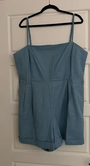 ASOS Blue Spaghetti Strap Romper thumbnail 1