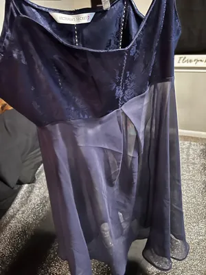 Womens medium Victoria's Secret Babydoll chemise/nightie/slip dress-navy blue thumbnail 9