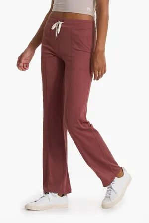 Vuori Halo Essential Wideleg Pants Rosewood Heather Travel Casual Womens Large thumbnail 1