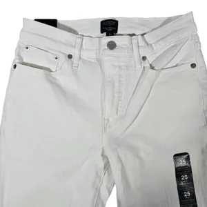 J Crew‎ Full Length Flare Jeans White Signature Stretch Size 25 thumbnail 5