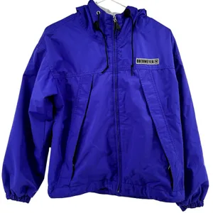 Obermeyer Windbreaker Ski Jacket Hood Full Zip Pockets Cinch Waist Purple 8 thumbnail 1
