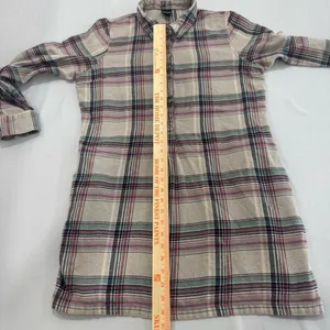 Patagonia Womens‎ Organic Cotton Flannel Plaid Shirt Dress Grey Purple Medium thumbnail 7
