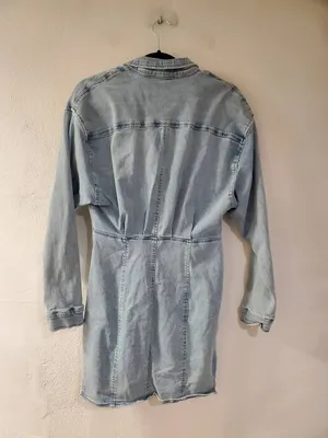 Free People Amber Denim Mini Dress in Blue Size 10 thumbnail 3