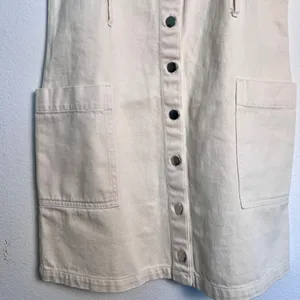 H and M White Cream‎ Denim 100% Cotton Mini Dress Romper size 6 thumbnail 5