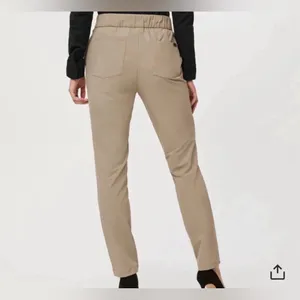 FigsPro Zip Fly Skinny Scrub Trouser Professional Pants Khaki Tan Elastic Waist‎ thumbnail 4