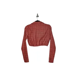 ZARA Plaid Crop Tops Orange Size Small thumbnail 8