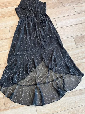 Womens Fortune + Ivy Black Polka Dot Maxi Dress - L thumbnail 3