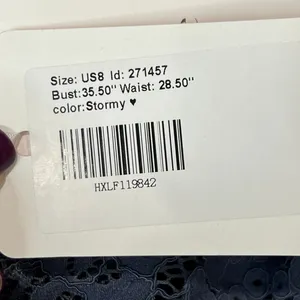 JJs House Evening Dress 8 Stormy Blue 3D Floral Cascading Ruffles Wedding 271457 thumbnail 14