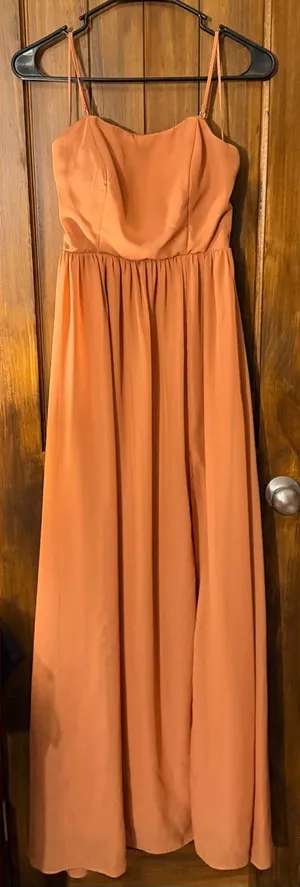 Birdy Grey Spaghetti Strap Maxi Dress in Rust Orange thumbnail 1