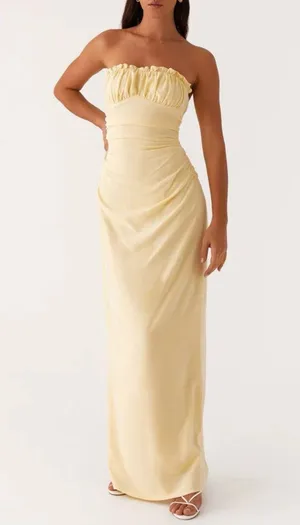 Peppermayo - Xena Gathered Maxi Dress - Yellow thumbnail 1