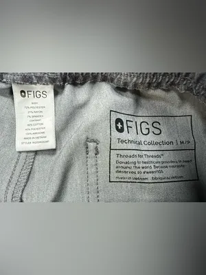 Figs Women's Gray Joggers with Teal Drawstring thumbnail 4