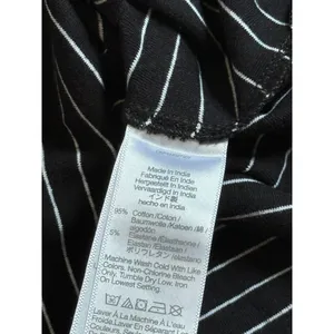 NWT Womens Madewell Ribbed Boat neck Tee black white Stripe stretch cotton XS thumbnail 11