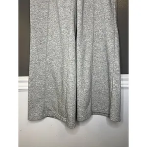 HG Pants Womens Medium Gray Knit Wide Leg Lounge Sweatpants Elastic Waist Casual thumbnail 3
