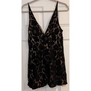 Free People Sz‎ 2 Dangerous Love Mini Dress Black Lace WhimsiGoth Dark Fairycore thumbnail 4