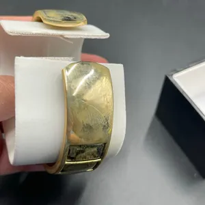 Vivani Abalone Watch Women 22mm Silver Tone MOP Dial Cuff Untested Original Box thumbnail 5