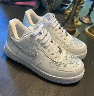 White rhinestone Nike Air Force 1 Women’s Sneakers thumbnail 1
