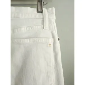 Madewell | EUC Cali Demi-Boot Jeans Pure White Raw Hem Cropped Flare | Sz 28 thumbnail 9