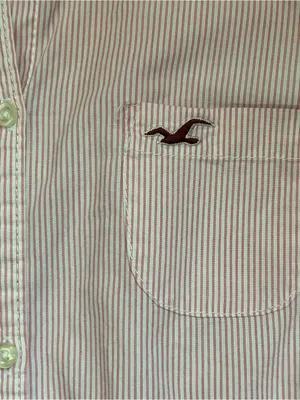 Y2K Hollister Striped Button Down Collared Shirt Preppy Size M thumbnail 4