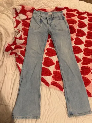 Free People Aiden Slim Flare Jeans Totally Buggin Blue thumbnail 4