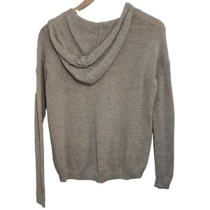 Womens Abercrombie & Fitch Grey Knit Cotton Blend Drawstring Sweater Size Medium thumbnail 2