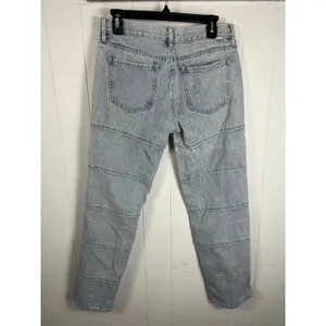 Pacsun Eco Light Blue Frayed Low Rise Straight Leg Jeans Medium Indigo Size 28 thumbnail 10