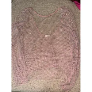 Free people long sleeve pink rhinestone top thumbnail 2