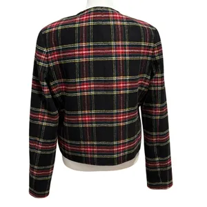 J. Crew Factory Size 8 Stewart Tartan Wool Blend Lady Jacket Cropped Preppy thumbnail 3