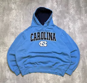 Stadium Athletics Vintage Y2K Embroidered North Carolina Tar Heels Light Blue Hoodie Sweatshirt thumbnail 1