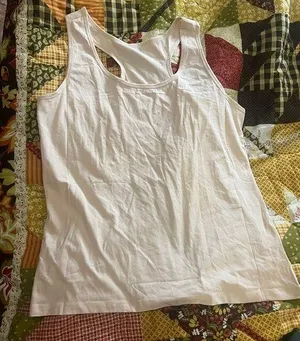 1X peach light cotton razor back tank top thumbnail 1