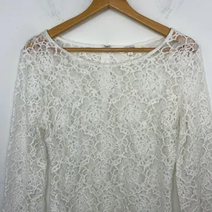 Umgee Lace Top Womens Scalloped Hem Boho Top Size Small Ivory White thumbnail 3