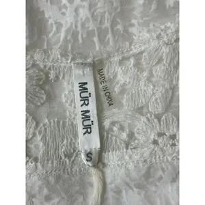 Mur Mur Anthropologie White Burnout Lace Yoke Button Front Top Sheer Size Small thumbnail 8